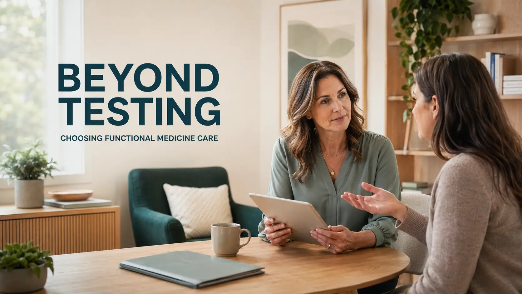 Functional medicine provider in Staten Island listening to a patient and discussing personalized care beyond laboratory testing.