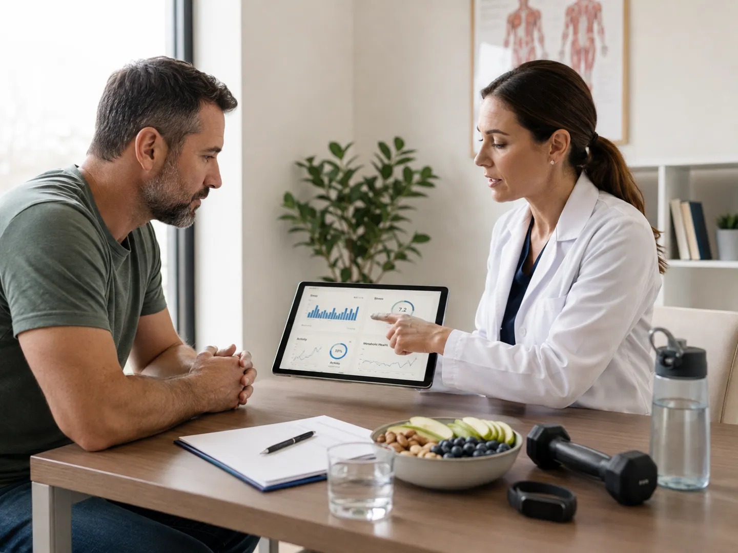 Personalized TRT treatment planning for men based on sleep, stress, metabolic health, activity, and lifestyle factors.